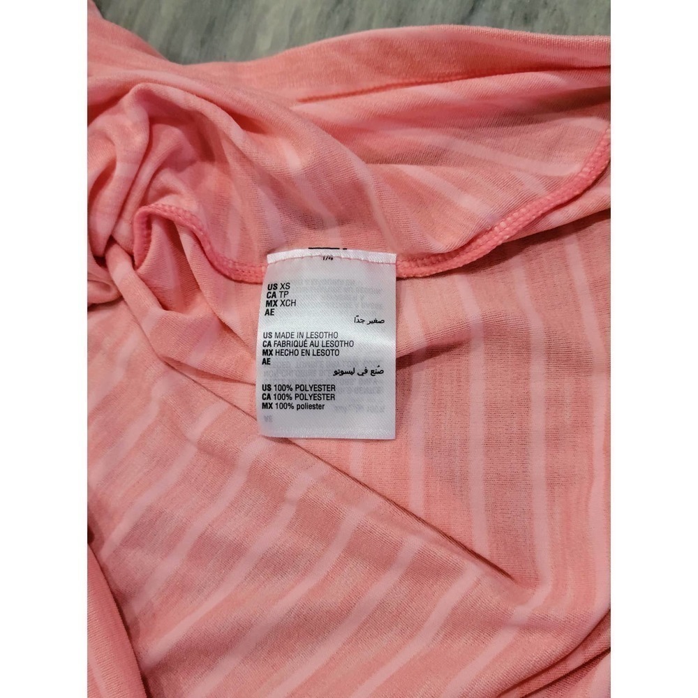 Ideology Women's V Neck Stripe Tee Peachberry XS - Picture 6 of 6